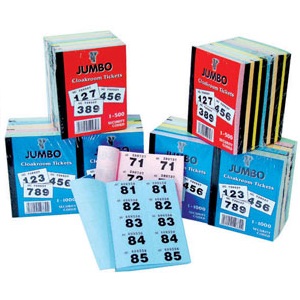 Jumbo Cloakroom Tickets 1-1000 10 pack